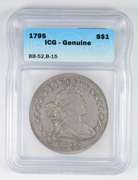 Genuine 1795 Draped Bust Silver Dollar - Graded ICG