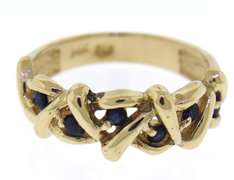 Beautiful Sapphire Accent Woven Ring