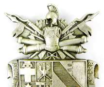 Large Early Latin Italian Victory Hat Badge