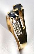 Double Sapphire & Diamond Ring