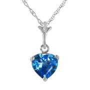 Solid White Gold Lafayette Blue Topaz Necklace