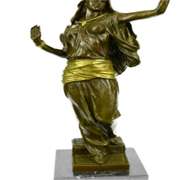 Bronze Sculpture Gilt Gold Bronze Harem Woman By Italian Artist Aldo Vitaleh Art
