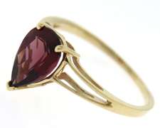 Stunning Pear Rhodalite Solitaire Ring