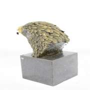 DETAILED EAGLE BRONZE marble BUST HEAD ART SCULPTURE ART DECO BIRD ANIMAL