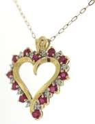 Lovely Ruby & Diamond Accent Open Heart Necklace
