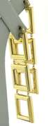 Fabulous 14kt YG Square Dangle Hoop Earrings