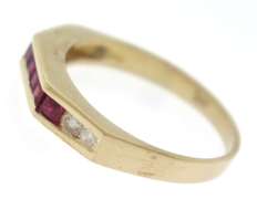 Chic 14kt YG Ruby and Diamond Channel Set Ring