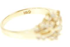 14K Yellow Gold 0.48 Ctw Diamond Scalloped Cluster Engagement Ring