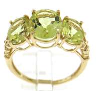 Gorgeous Lime Quartz 3 Stone Ring