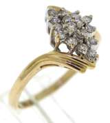 Amazing Yellow Gold Diamond Cluster Ring