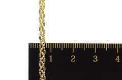 14K Yellow Gold 2.9mm Tri Tone Braided Woven Link Chain Necklace