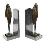 Bird Bronze Sculpture on Marble Base Statue