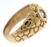 Unique 14kt YG Diamond Nugget Ring