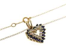 Gorgeous Sapphire & Diamond Heart Necklace