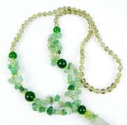 Showstopping Long Jade & Glass Beads Necklace