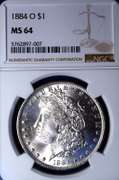 1884-O Morgan Silver Dollar, MS64 NGC