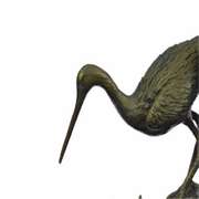 Two Wildlife Cranes Pond Bronze Sculpture