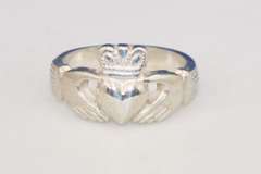 Delicate Claddagh Ring in Sterling