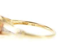 10K Yellow Gold Marquise Syn. Ruby Diamond Statement Ring
