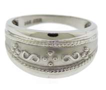 Handsome White Gold Etruscan Style Band
