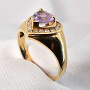 Cute Heart Shaped Amethyst Ring
