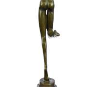 Nude Girl Bronze Sculpture on Marble Base Statue