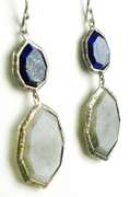 Silpada Sterling Lapis & Green Stone Earrings