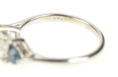 14K White Gold 1.72 Ctw Brilliant Diamond Sapphire Engagement Ring