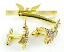 Patriotic E Pluribus Unum Cuff Links & Tie Bar