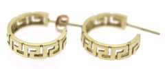 Fabulous Greek Key Hoop Yellow Gold Earrings