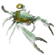 Museum Quality Blue Crab Bronze Sculpture