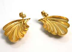 Large Leaf Style 14KT Earrings
