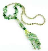 Showstopping Long Jade & Glass Beads Necklace