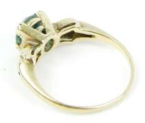 Vintage 10K Blue Zircon Solitaire Ring, Size 5
