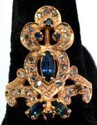 Incredible Antique Sapphire & Diamond Ring