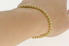 14K Yellow Gold 2.50 Ctw Diamond Inset Wavy Pattern Tennis Bracelet