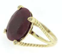 Charming Treated Ruby w Diamond Accent Ring