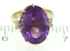 Pleasing Oval Amethyst & Diamond Accent Ring