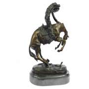Batteling a Rattle and Snake Bronze Statue