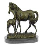 Bronze Marble Western Statue Horse Farm Sculpture LARGE