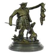 A Patinated Group of A Scottish Hunter Bronze Sculpture