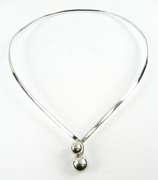 Sleek Sterling Silver Ball Neckpiece