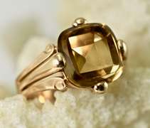 Unusual and Charming 18K Rose Gold and Citrine Ring