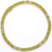 Absolutely Fascinating 48.31CTW Peridot & Topaz Necklace in Vermeil