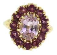 Stunning Kunzite with Topaz Halo Ring