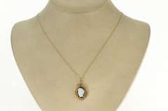 10K Yellow Gold Ornate Carved Carnelian Cameo Victorian Charm/Pendant