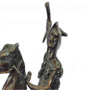 The Scalp Bronze Statue on Marble Base Sculpture