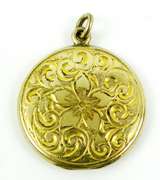 Vintage Engraved Gold Filled Round Locket