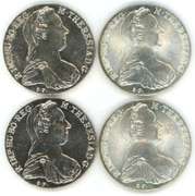 4 Gem BU 1780 Maria Theresa Thaler Silver restrikes