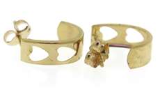 Beautiful Yellow Gold Cut Out Heart Earrings